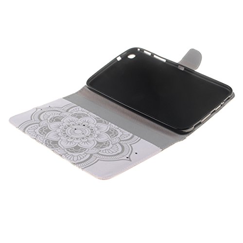 HB-Int 3 in 1 PU Leder Hülle für Samsung Galaxy Tab 3 SM-T310 T311 T315 8.0″ Brieftasche Etui Stand Funktion Flip Wallet Case Kartenfächer Book Style Cover Elegant Weiß Blumen Multifunction Modicsh Holder Tablet Schutzhülle Magnetverschluss Dünn Slim Bumper Zubehör mit Stylus Pen und Staub Stecker - 6