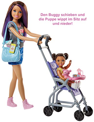Barbie FJB00 Skipper Babysitters Puppen und Kinderwagen Spielset, Multi-Colour - 3