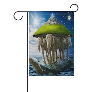 Morigins Gartenflagge – Schildkröte Motiv, Doppelseitig, 71 X 102 Cm, Violett, Wetterfest & UV-beständig