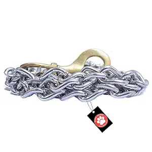 Pawzone Heavy Weight Dog Chain With Brass Hook - Silver