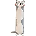 TechMax Solution The Perfect Grey Long Dog Plush Pillow for Snuggly Nights and Sweet Dreams an for Anyone in Need of Cuddly Comfort