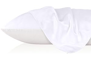 LILYSILK 100 Pure Mulberry Silk Pillowcase Cover for Hair with Cotton Underside Charmeuse Hypoallergenic 1pc White Standard 50x75 cm 19 Momme 30-day Gurantee Bag Package