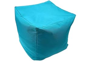 Artistic Fashionista* New Waterproof Square Cube Bean Bag Indoor Outdoor Garden Footstool Rest Seat Pouffe Ottoman Beanbag 40x40x40 cm (Teal)