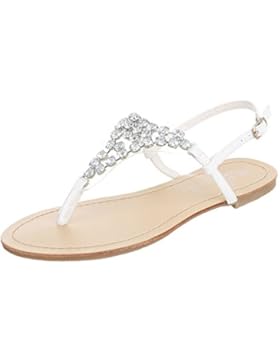 Zehentrenner Damenschuhe Peep-Toe Blockabsatz Zehentrenner Schnalle Ital-Design Sandalen / Sandaletten