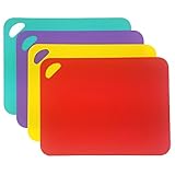 Juego de 4 Tablas de Cortar Cocina Plastico, Tabla de Cocina para Cortar con Código de Color...