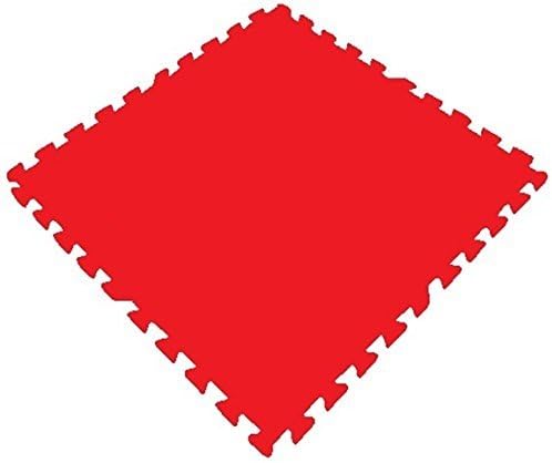 Get Rung Fitness Mat with Interlocking Foam Tiles for Gym Flooring. Excellent for Pilates, Yoga, Aerobic Cardio Work Outs and Kids Playrooms. Perfect Exercise Mat(RED, 24SQFT)