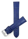 Leder Uhrenarmband 14mm für Damen, Königsblau, Alligatormuster, auch verfügbar in weiß, blau, rot, orange, rosa, dunkelgrün