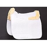 Engel Reitsport Lammfell Schabracke Stoff weiss Fell med. (Schabra 4) mit Fellkranz vorne und hinten