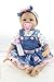Produktbild NPKDOLL Reborn Baby Puppe Weich Silikon 22inch 55cm Magnetisch Mund Schöne Naturgetreue Niedlich Junge Mädchen Spielzeug Blau Blumen Herz Doll A1DE