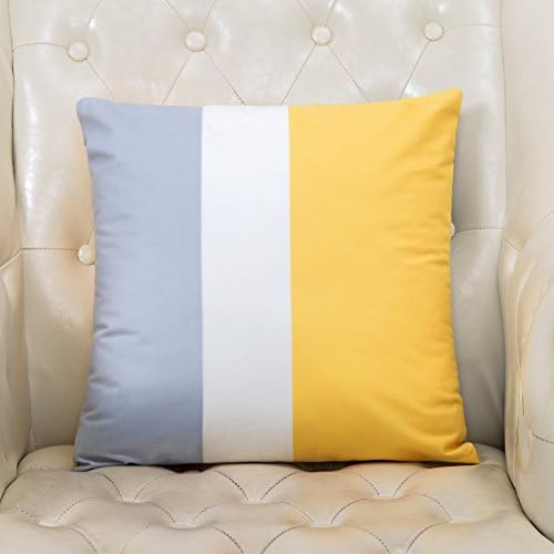 Throw Pillow Case Cushion Cover for Sofa Bedroom Car Decor|Geometric ,45x45cm with pillow yellow white gray of ,6.