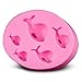 Produktbild AAGOOD 5 Cavities 3D Dolphin Pastellmusterform Silikonform backen Kuchen Lebensmittel Silikon nonstick Formen Eiswürfelform, Gelee, Schokolade, Süßigkeiten, Backform Kuchen
