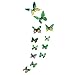 Produktbild TianranRT 12 Stück Leuchtend Schmetterling Design Aufkleber Kunst Wandsticker Zimmer Magnetisch Haus Dekor (Grün)