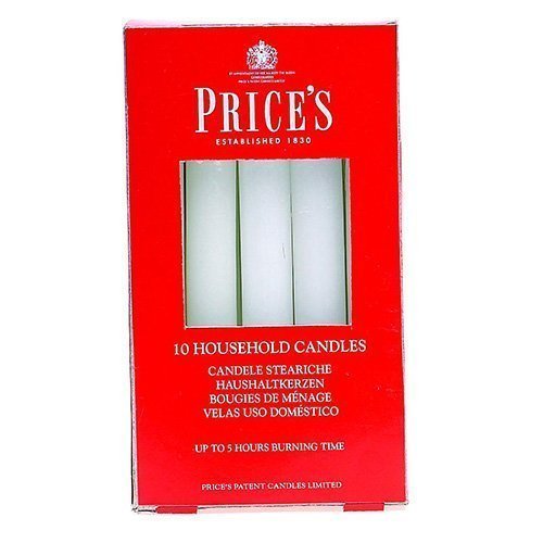 Prices Patent Candles Household Candles, Pack of 10, White