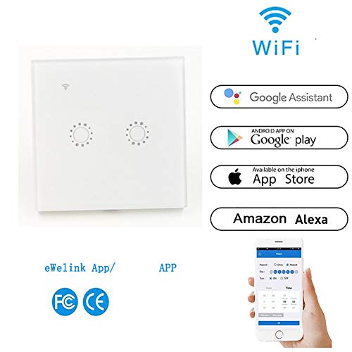 Preisvergleich Produktbild PYXZQW Intelligenter Schalter Smart Switch Sprachsteuerung WiFi Touch Remote Support Alexa Google Assistant / IFTTT