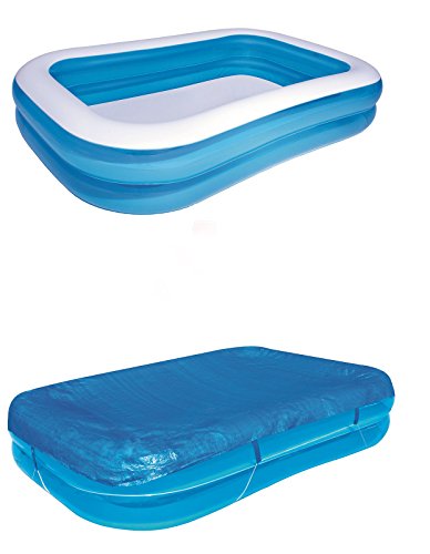 Preisvergleich Produktbild Bestway Family Pool Planschbecken 262x175x51 cm + Abdeckplane Plane 54006 58319