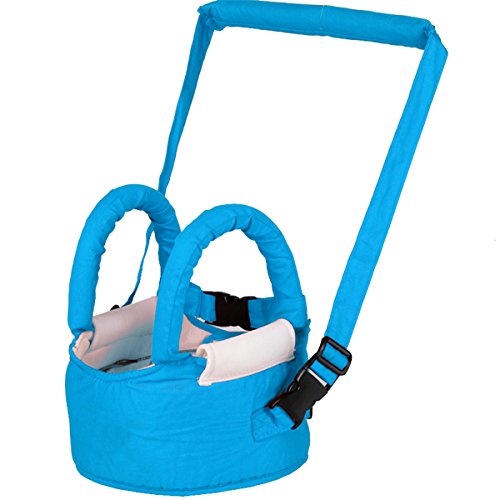 D-Mcark Baby Walker Toddler Walking Assistant Aid Safety Harness Wide Strap Rein with Stick Handle Velcro Backpack for Boys and Girls Blue