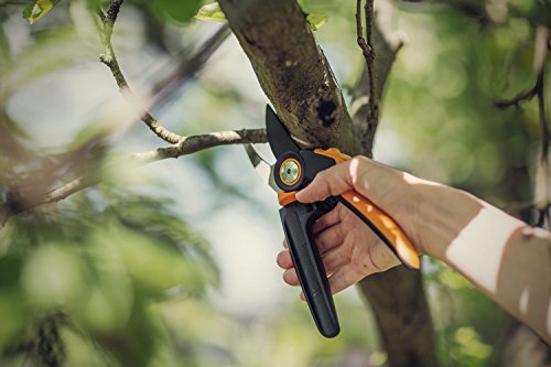 Fiskars Bypass-Gartenschere mit Rollgriff für frische Äste und Zweige, Antihaftbeschichtet, Hochwertige Stahl-Klingen, Länge 22 cm, Schwarz/Orange, PowerGear X, PX94, 1023628 - 13