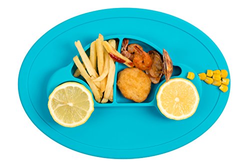 Qshare - Mini Silikon Tischset 28x20x2.5cm, ein Schüssel für Babys, Kleinkinder und Kinder, tragbar, ein BPA-freies, durch FDA zugelassenes Geschirr, Saugflächee, spülmaschinentauglich, mikrowellentauglich