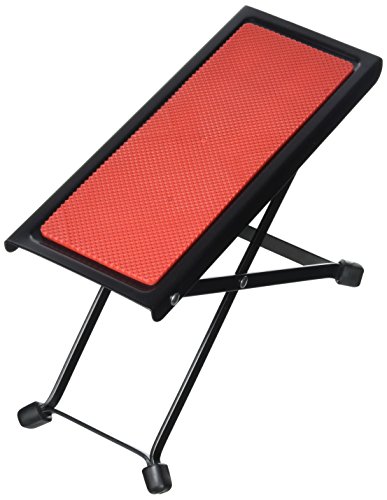 BSX 536504, Banquito Apoya Pie para Guitarristas, Rojo, Altura entre 12 - 23 cm