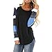 Produktbild B-commerce Ausverkauf Frauen Sweatshirt - Damen Casual Color Block Langarm Pullover Tops Lose Tunika