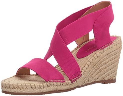 Adrienne Vittadini Footwear Women's Charlene Espadrille Wedge Sandal, Hotpink, 6.5 M US