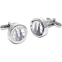 Kölner Dom Manschettenknöpfe aus Edelstahl mit Briefmarken I Geschenk für ihn zum Valentinstag