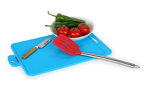 iNeibo Kitchen Pfannenwender, schlizwender – mit festem Silikoneinlage Kopf und rostfreiem Edelstahl-Handgriff der beim Kochen kühl bleibt. - 9