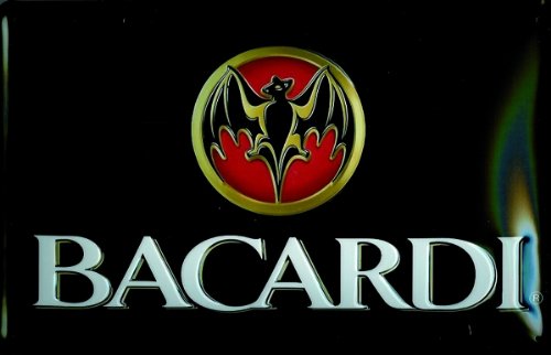 Preisvergleich Produktbild Schild Alu Artdeco Logo Bacardi Querfomat 300x200mm