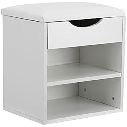 EBTOOLS Banc de Rangement pour Chaussures, entrée de Maison, Couloir, étagère à Chaussures en Bois Organisateur de Chaussures Armoire rembourrée pour Couloir, Salle de Bain, Salon et Couloir
