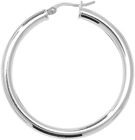925 Sterling Silver Ladies Hoop Earrings - 30mm WJS1904