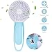 Produktbild LIJJY USB Lade Persönliche Tragbare Fan, Mini Fan Mit Notfall Led-Licht, Geeignet Für Home Office Outdoor Reise Camping (Blau)