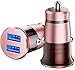 Produktbild Auto-Ladegerät,CAFELE Mini USB Auto Adapter KFZ Ladegerät 2- USB Port 5V / 3.1A mit Aluminium-Legierung Gehäuse für iPhone X/XS/XR/8/ 8+, iPad Air / Mini, Galaxy S9/S8, Huawei P20 Pro/ Mate 10 Pro/ Huawei P10 usw ((rosegold)
