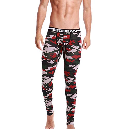 Preisvergleich Produktbild Geili Herren Lang Unterhose Unterwäsche Strumpfhose Kompressions Leggings Pants Männer Camouflage Hosen Atmungsaktive Baumwolle Stretch Sport Yoga Fitness Trainingshose