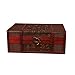 Produktbild Brownrolly Retro antike Blume geschnitzt aus Holz Schmuck Aufbewahrungsbox, Briefmarken kleine Stamm Schatz Box, Schmuck Display Veranstalter Container Fall