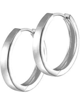 Vinani Damen-Klapp-Creolen rund schmal glänzend Sterling Silber 925 Ohrringe CGG