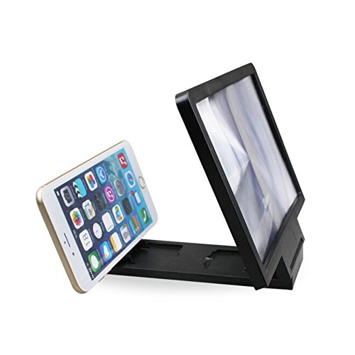 iProtect Lente di ingrandimento per schermo Smartphone - Magnifier supporto per cellulare schermo ingrandimento in nero