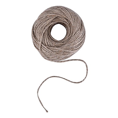 CAOLATOR Kleiner Holzclip Postkarte Fotopapier Holzklammern Dekoklammern mit 100M Jute Twine (50 Stücke) - 3