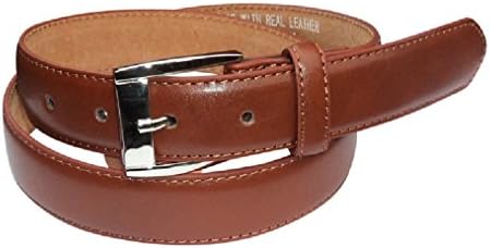 Men's Leather Belt : Black or Tan : Made with Real Leather and Man Made Material (MEDIUM 32" - 36", TAN)