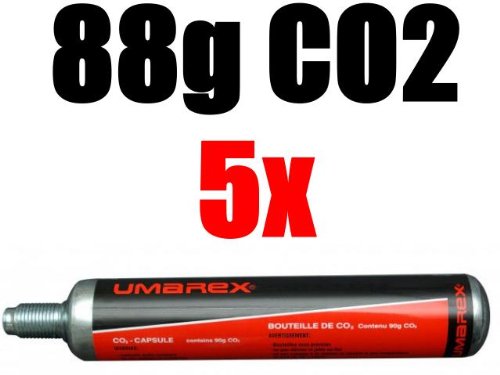 5 Umarex Co2 Kapseln 88 Gramm für Gotcha / Softair / Paintball