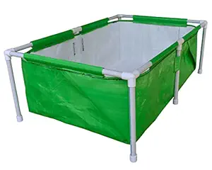 WNE Jaliwale HDPE Rectangle Grow Bag with PVC pipe support & Rectangle Grow Bag with Supporting PVC Pipes, Grow bags with support for terrace gardening, grow bags for leafy vegetable, Size - 3 X 2 X 1 Feet