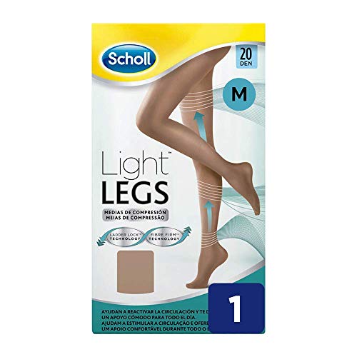 Scholl Medias de Compresión Ligera Mujer Light Legs 20DEN, Color Carne, M