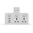 One Beat Cordless Extension Board with Individual Switch-Multi Plug Socket with 2 Sockets + 3 USB - Flex Board with Safety Shutter Protection
