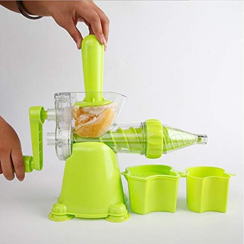 Hand shake Juicer semi-automatic fruit and vegetable juicer apple orange carrot juice Tool Multi-function household portable belt green 260.8×100.5×216mm