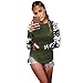 Produktbild Xinan Bluse Damen Hoodie Camouflage Langarm T-Shirt (XXXXL, Grau)