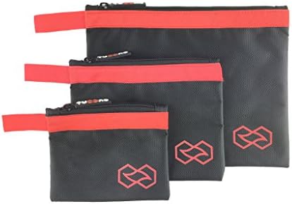 Zippered Tool Pouches Set Made of Waterproof Ballistic Nylon with Reinforced Seams and Hanging Loops