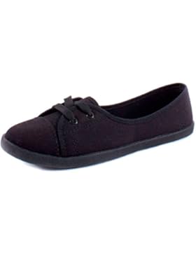 Damen Low Top Ballerinas Sneaker Schnürer Slipper Halbschuhe Turnschuhe