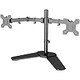 Multibao Dual Monitor Stand Double Display PC Computer Desk Arm Mount Bracket for 13-27" Monitor Screen Fully Adjustable, Ergonomic Tilt, Swivel & Rotate, VESA Dimensions: 75x75-100x100mm