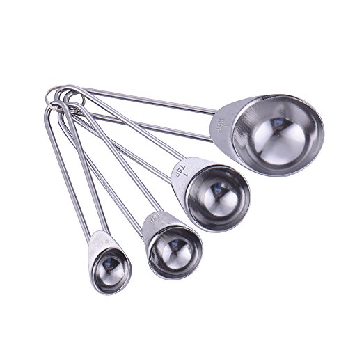 4 PCS Messlöffel Edelstahl 1.25-15 ml für Kaffee Milchpulveroder Getreide LianLe