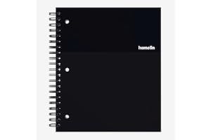 Hamelin 150 pages 1 sous-jet rigide quadrillée Couverture rigide double fil 21,6 x 27,9 cm Rouge rubis 6 diagrammes à thème lignés 8.5" x 11" Noir nuit