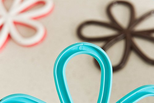 CAOLATOR Isoliert Mat Plum Form Verbrühschutz Isoliermatte Anti Rutsch-Tisch PVC potholder Küche Platzdeckchen Deckchen Weiß - 7